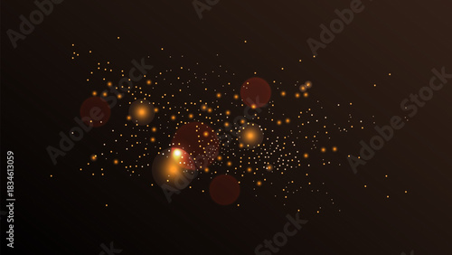 Gold Dust Magic Glitter Shine Flare Light. Perfect for advertising, web design, and marketing projects. Vector illustration.