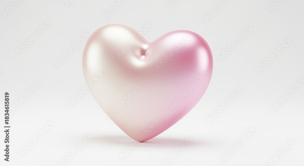Obraz premium Pearl Pink Shiny Heart with Soft Gradient Finish