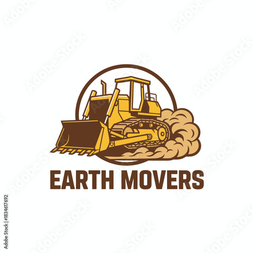Heavy Duty Bulldozer Excavator Logo