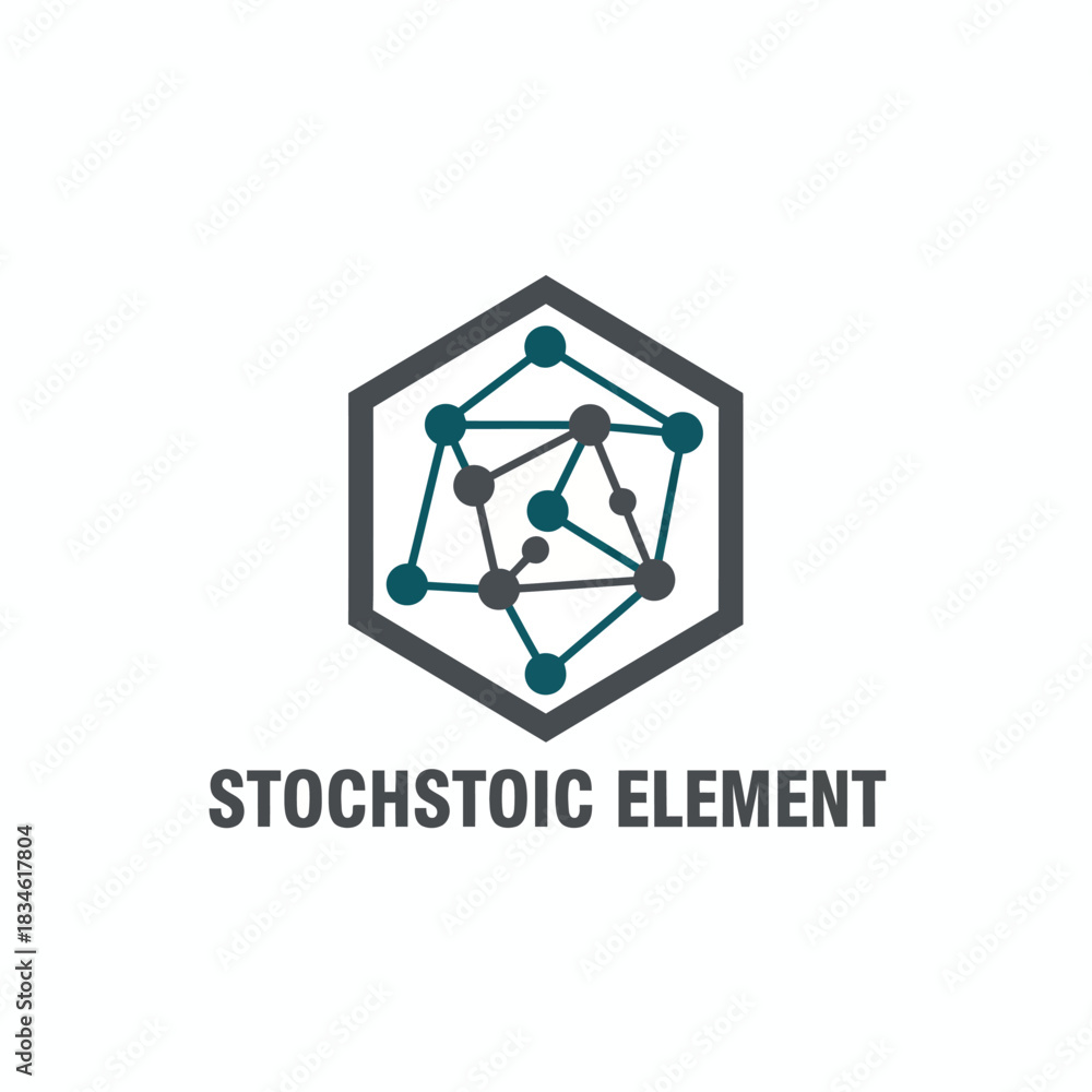 Fototapeta premium Stochstoic Element Data Science and Chemical Structure Logo