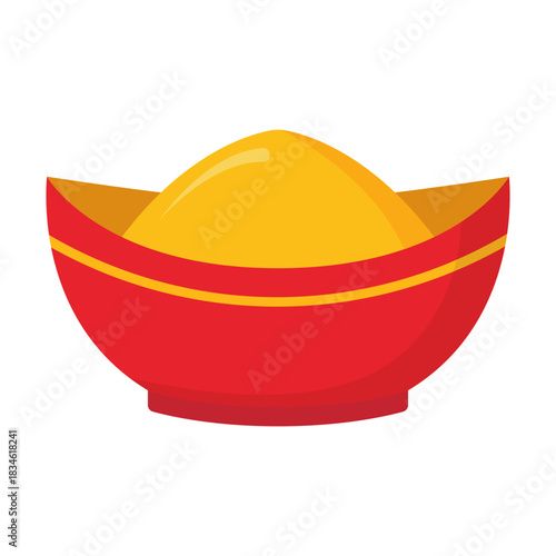 chinese new year gold ingot flat