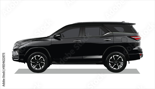 high class realistic black suv mpv sport elegant new fast race car urban electric power style model benz lifestyle business work modern art design vector isolated side view body