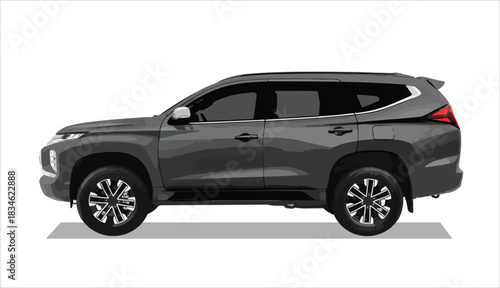 high class realistic grey suv mpv sport elegant new fast race car urban electric power style model benz lifestyle business work modern art design vector isolated side view body