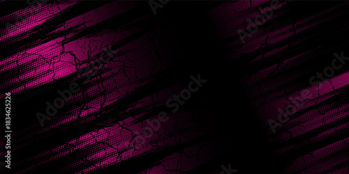 Black pink brush pattern car sticker, banner, sporty abstract lines, black pink color combination, grunge brush pattern. Vector ilustration
