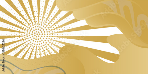 Gold gradient for banner, gold wavy shape, gold wave curve on white background, gold wave angle shape for banner.