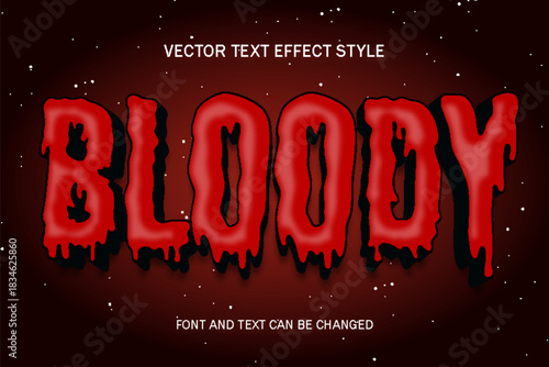 bloody horror creepy typography editable text effect font style template background design