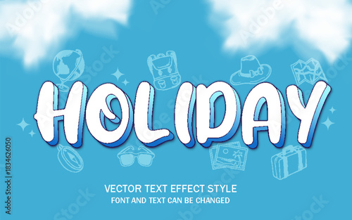 holiday vacation travel journey typography lettering editable text effect font style template design