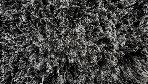 Close up of striking black and white fur texture