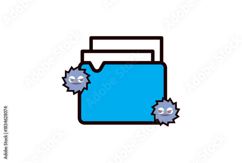 ウイルスが侵入したフォルダのイラスト