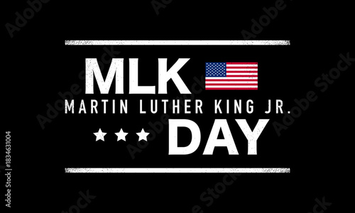 MLK Day Greeting Card Design with Black Background.