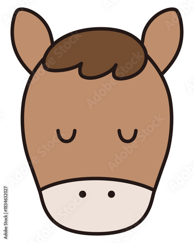かわいい馬の顔のイラスト
