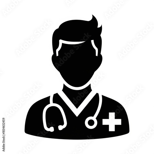 Professional doctor avatar icon representing healthcare and medical services