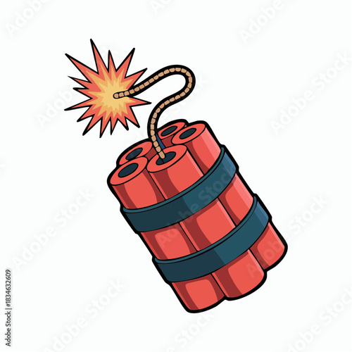 Dynamite sticks with lit fuse ready to explode.