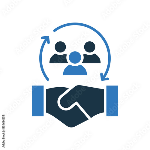 Customer Relationship mixed color icon