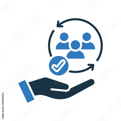 Customer Retention mixed color icon