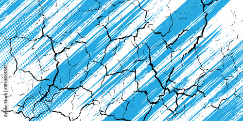 A pack of bent light blue ink vector lines. Long, rounded hand-drawn brush strokes, highlighted text, frames, and circles. Modern Asian calligraphy.