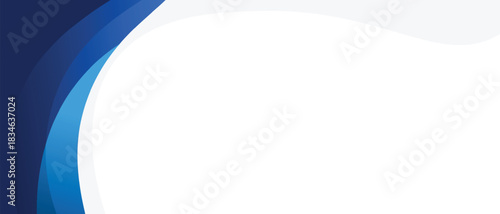 Modern Blue wavy gradient border Business style for presentation horizontal Background