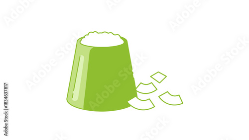 Refreshing Green Dessert in a Cup with Slices Healthy Treat Illustration sweet dessert indonesian food putu bambu traditional