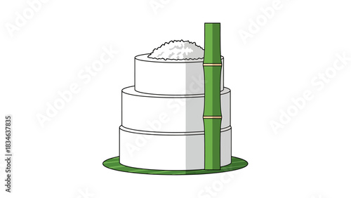 Traditional Steamed Food Preparation Container with Bamboo Accent sweet dessert indonesian food putu bambu traditional