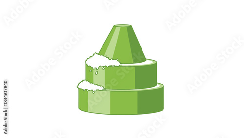 Bright Green Layered Cake with Minimalist Icing Detail for Celebrations sweet dessert indonesian food putu bambu traditional