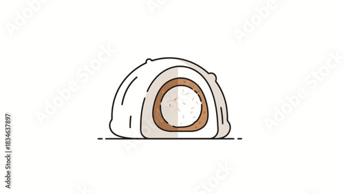 Delicious Sweet Dessert Treat Illustration Round Confectionery Food Icon sweet dessert indonesian food putu bambu traditional