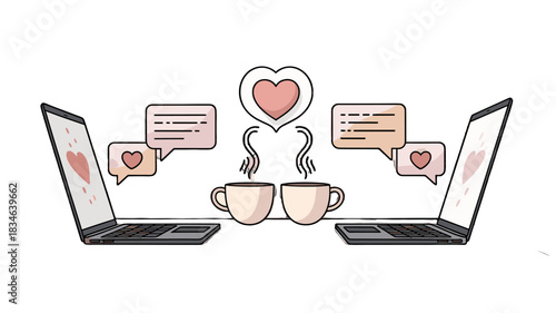 Online connection love relationship.
