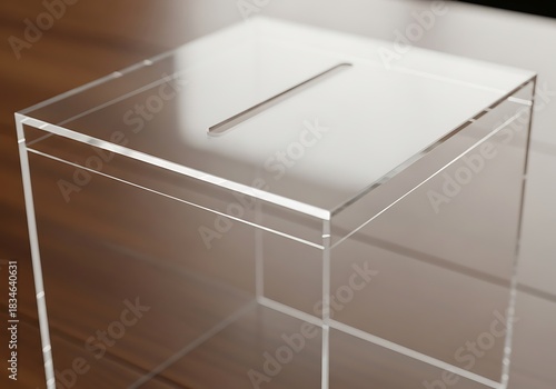 Transparent acrylic ballot box capturing the essence of civic participation