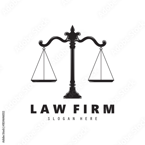 Law firm, lawyer, Attorney and law, social justice  logo Vector illustration