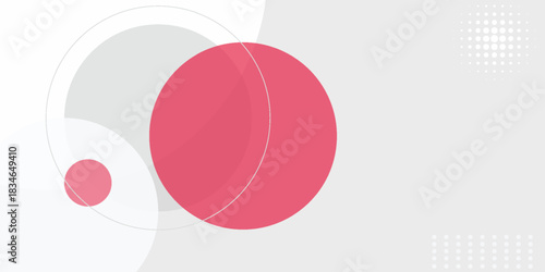 Red flat shape and white fluid blob, grey liquid stain and red geometric form. Set of isolated abstract white spot with gradient or dynamic color. Background for card or template design for flyer