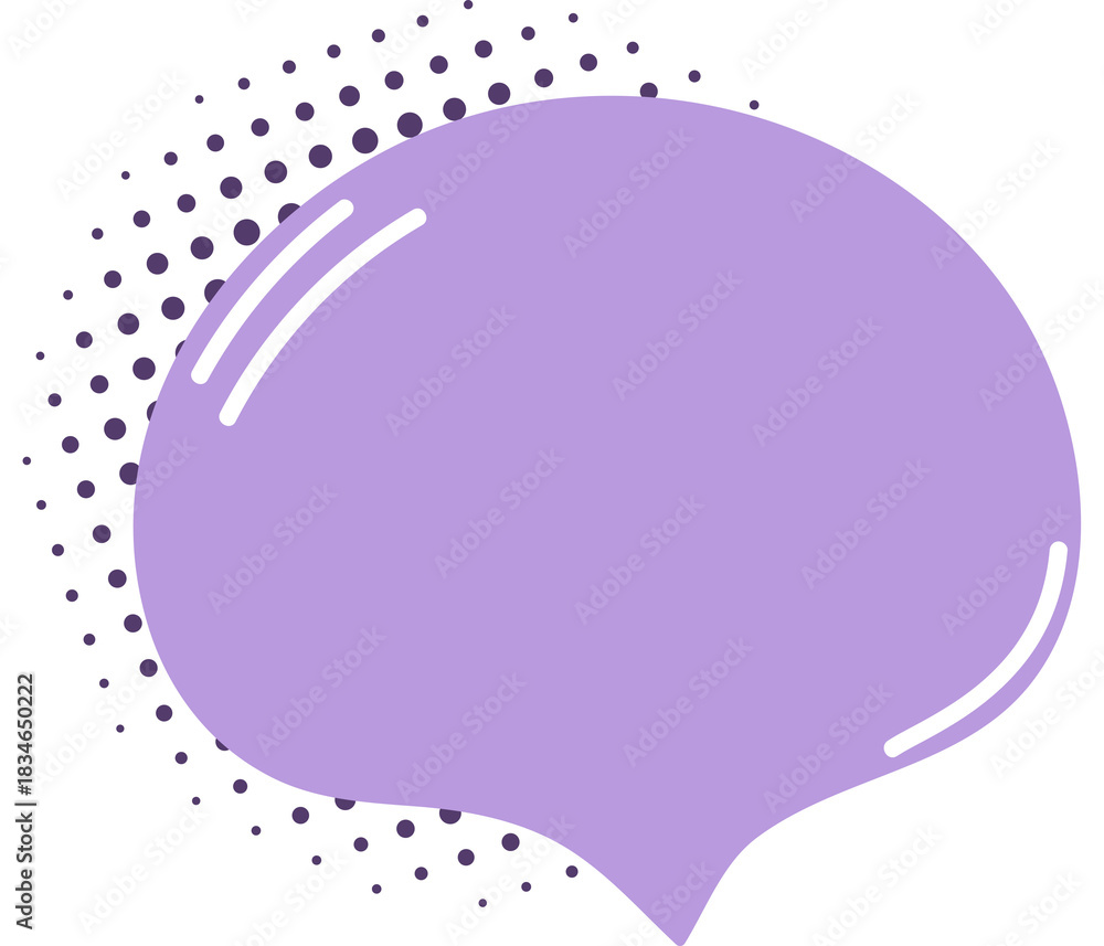 Naklejka premium Lilac communication bubble hand drawn doodle