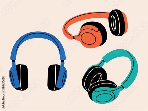 Illustrations of headphones from various angles