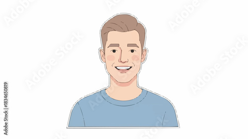 Smiling man with light hair and blue shirt looking directly at the viewer.