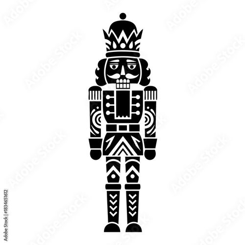 Classic Nutcracker Soldier Silhouette Icon Vector for Holiday Decorations and Christmas Designs