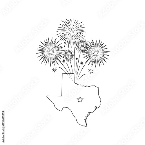 Crowd Watching Fireworks Celebration Silhouette Illustration
