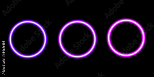 Neon Glowing Line Abstract Background. Colorful Neon Stroke Digital Design. Vibrant neon square frame sets isolated on dark background, perfect for posters, web design, and creative projects.