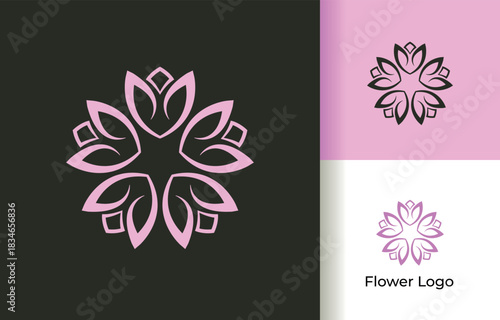 Elegant Abstract Lavender Flower Logo for Spa and Beauty