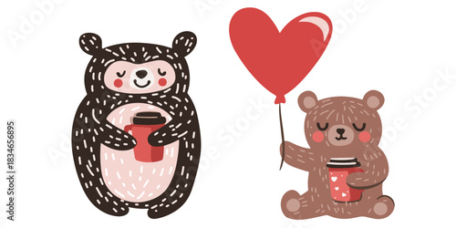 Cute set of elements for a Valentine's day decotarions