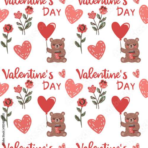 Seamless vector pattern for St. Valentine's day
