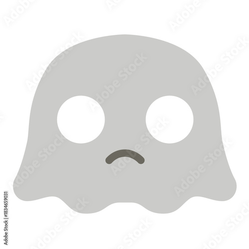 Cute ghost mask icon, perfect for Halloween, spooky parties, or illustrating playful, friendly, and minimalist character designs.
