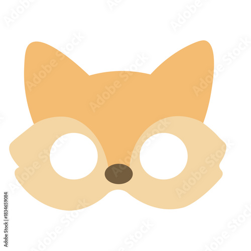 Cute fox mask icon, perfect for animal-themed parties, costumes, or illustrating playful, sly, and minimalist character designs.