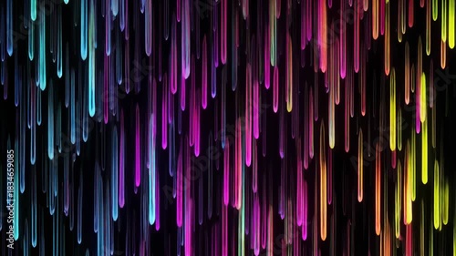 Abstract background with colorful vertical lines cascading down against a dark backdrop, creating a vibrant and dynamic visual effect.