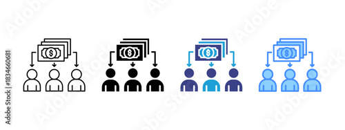 Salary  icon set multiple style collection