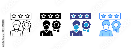 Ratings icon set multiple style collection