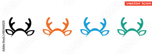 Playful reindeer antlers icons festive holiday designs,Deer horns silhouettes vector. Reindeer antlers collection. Deer horn vector icons.
