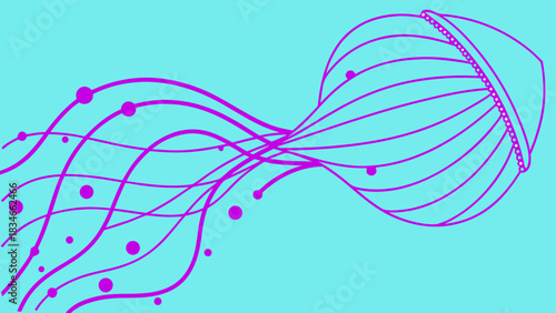 Abstract Fluid Organic Purple Digital Lines Dots Art with vector illustration