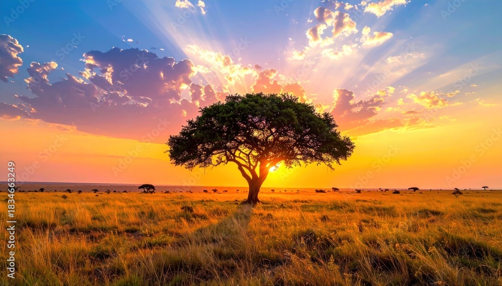 Obraz premium African Tree Sunset.