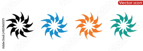 Modern geometric flower icons for spring design projects and illustrations, Collection of silhouettes Flower icon, Abstract botanical flower set. vector botany floral design.
