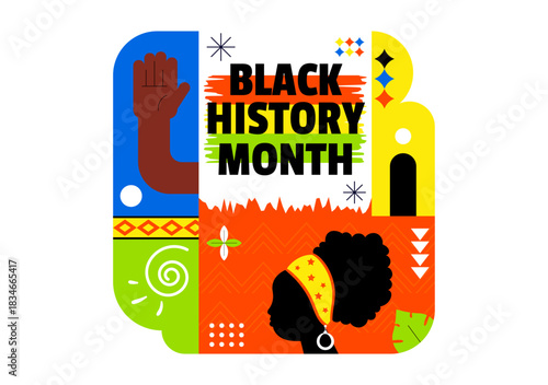 Black History Month Vector Illustration to Commemorate the Great Struggle and Contributions of the Black Community in the African American Holiday