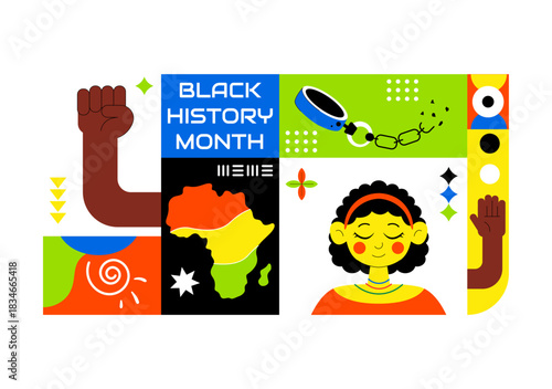 Black History Month Vector Illustration to Commemorate the Great Struggle and Contributions of the Black Community in the African American Holiday
