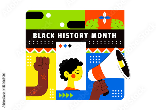 Black History Month Vector Illustration to Commemorate the Great Struggle and Contributions of the Black Community in the African American Holiday